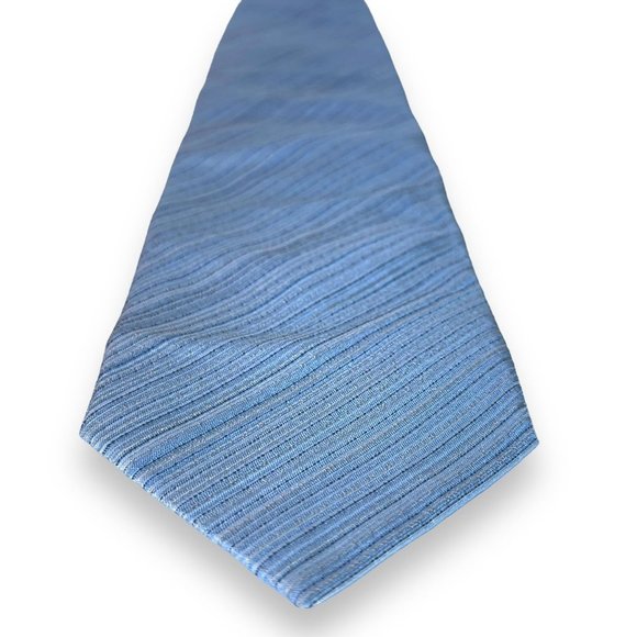 Tino Cosma Men's Tie Size 56.5 x 3.5 Blue Silver Striped 100% Silk Made in Italy - Picture 3 of 11
